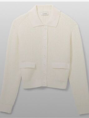Club Monaco Collared Bomber Cardigan-Ivory